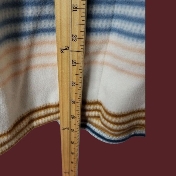ONeill Women Striped Fleece Hoodie Pullover With Pockets Cream/Blue/brown Xlarge - Picture 8 of 11